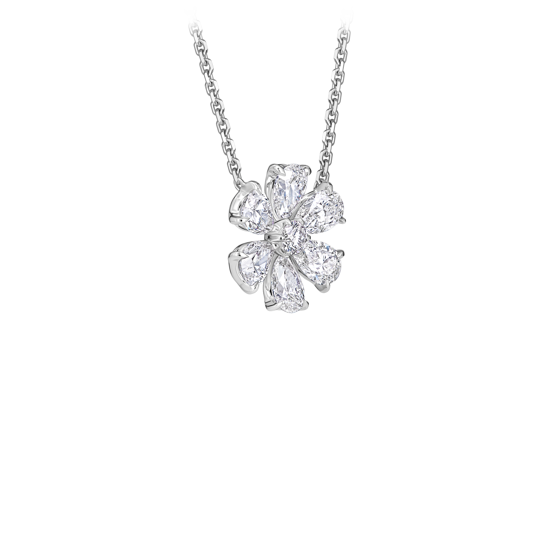 Колье с бриллиантами, белое золото