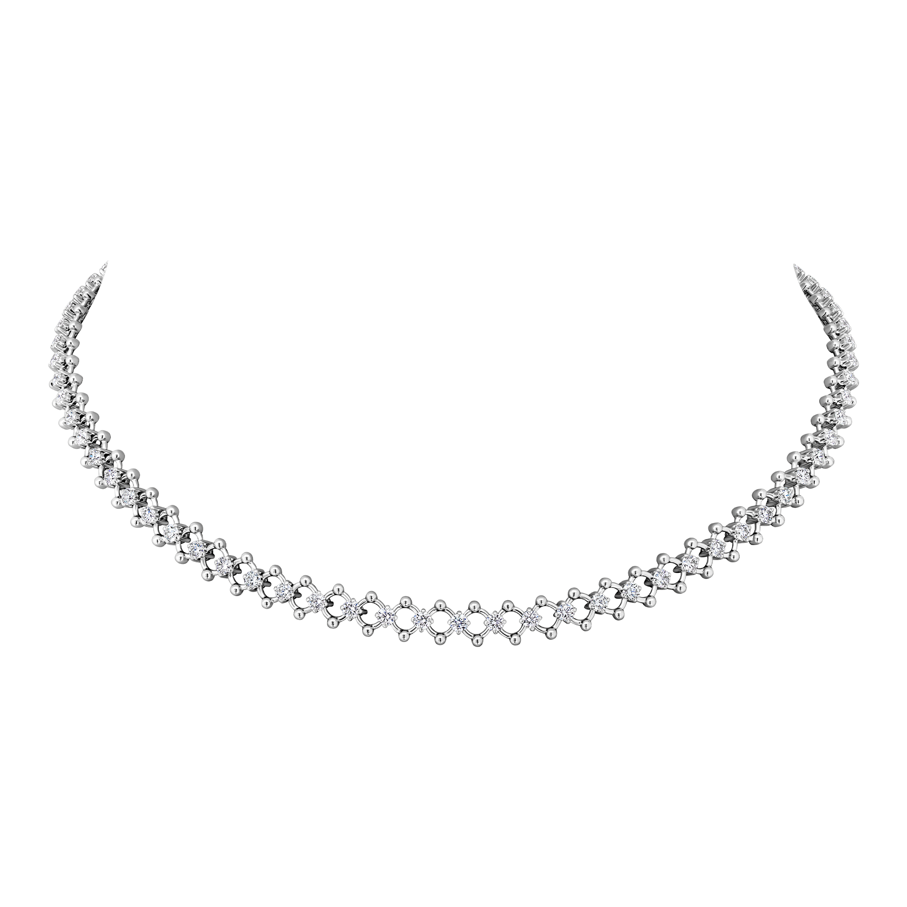 Колье с бриллиантами, белое золото