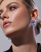 Серьги с сапфирами и бриллиантами, белое золото