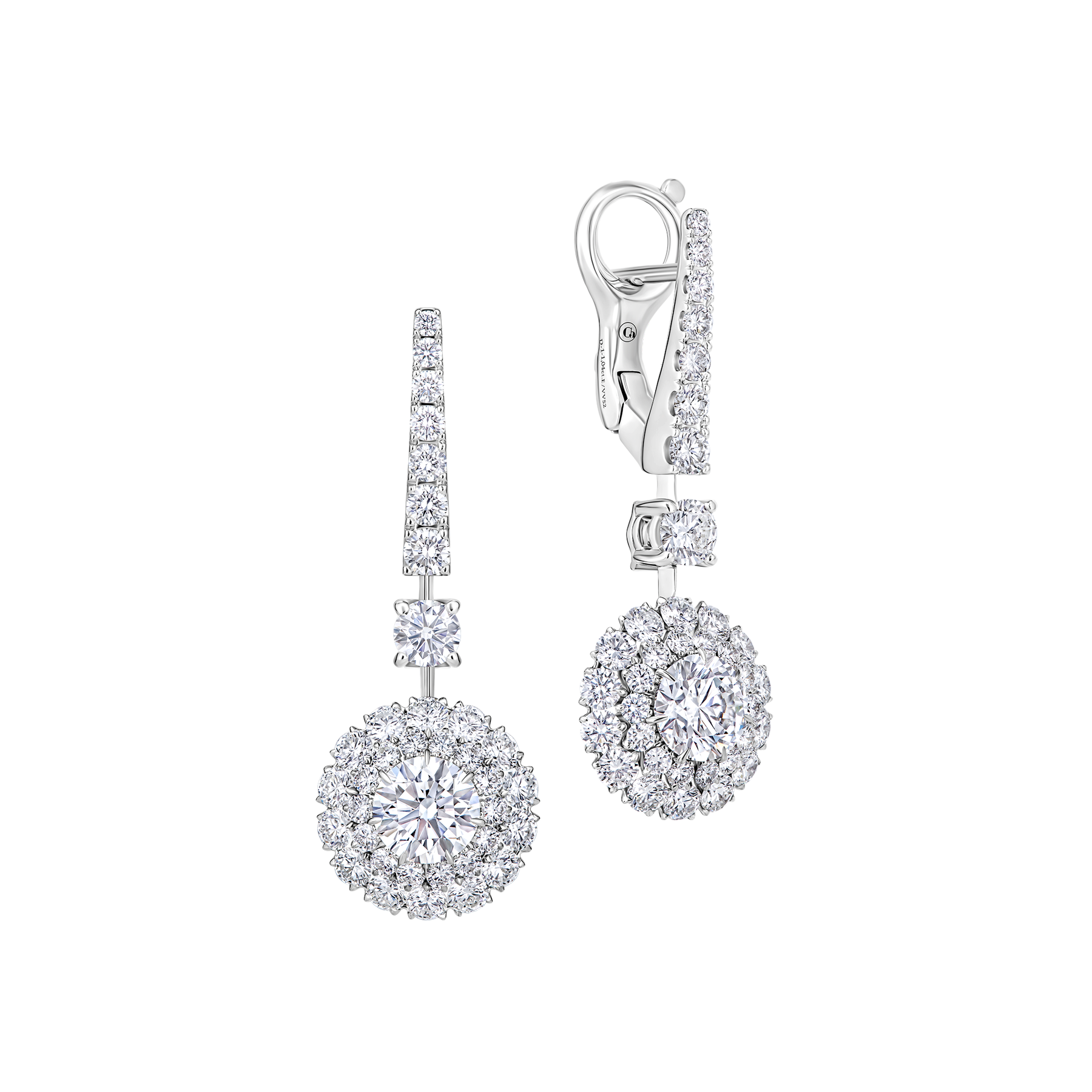 Серьги с бриллиантами, белое золото