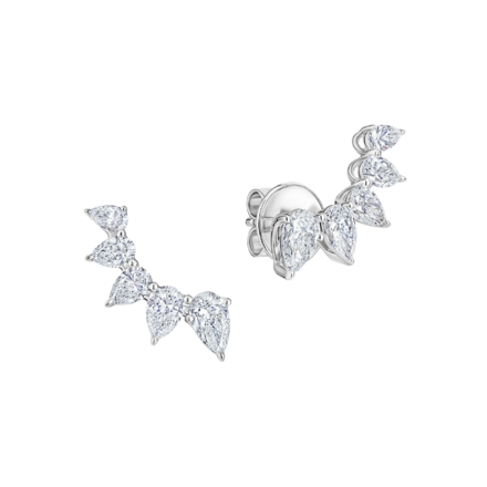 Пусеты с бриллиантами, белое золото 1