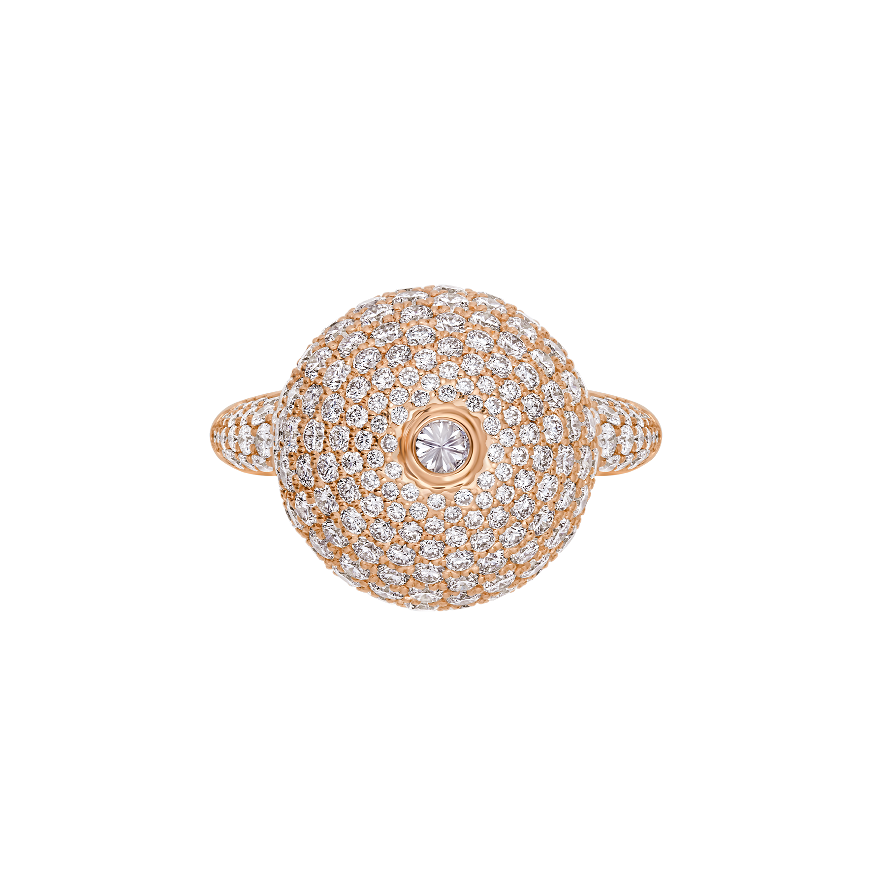 Кольцо с бриллиантами, розовое золото