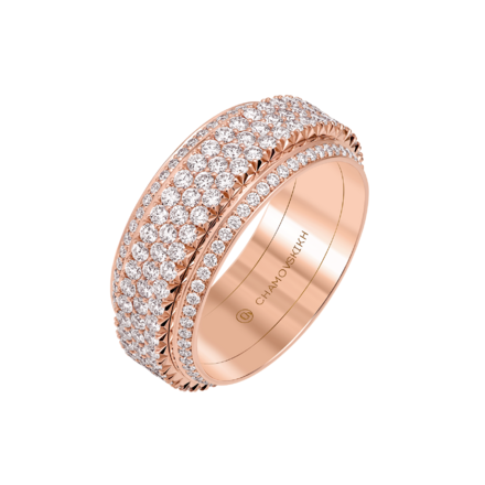 Кольцо с бриллиантами, розовое золото 1