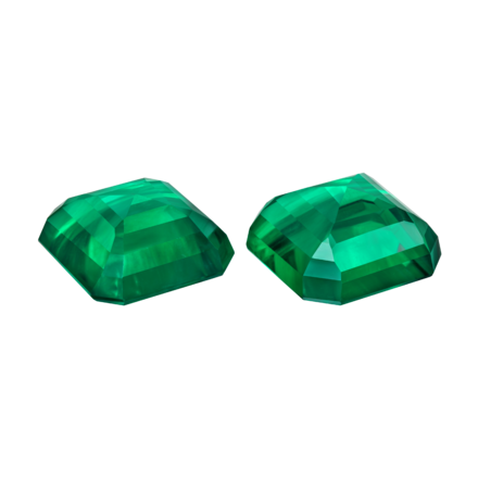 Сет из двух изумрудов, ZAMBIA, Квадратный октагон, 17,49 ct /15,52 ct 2