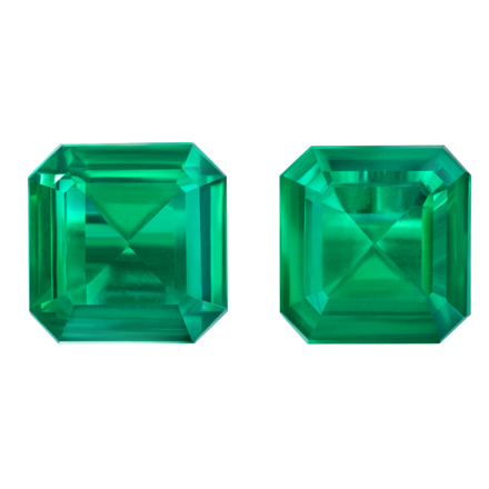 Сет из двух изумрудов, ZAMBIA, Квадратный октагон, 17,49 ct /15,52 ct 1